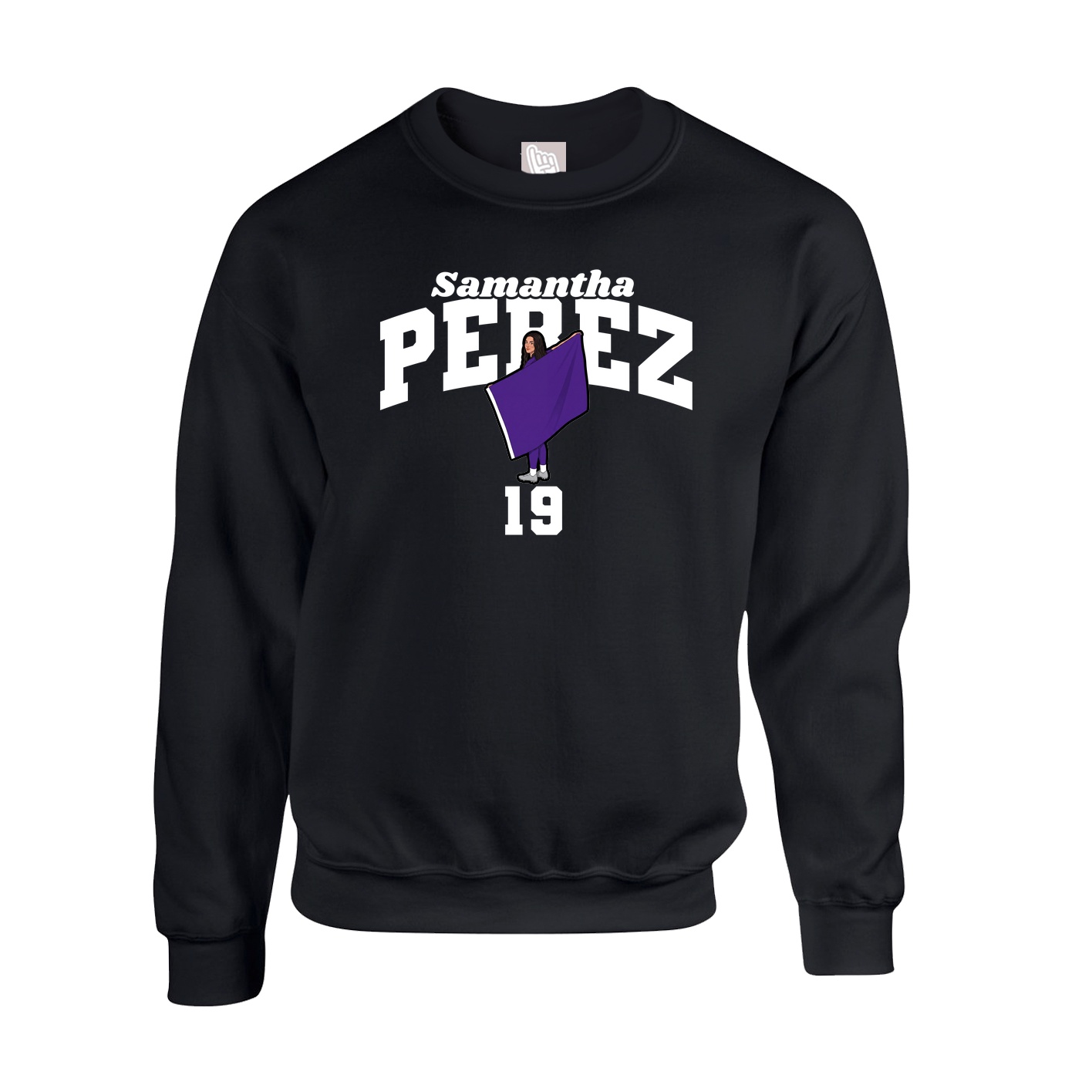 Fleece Crew — Signature Arch in Black