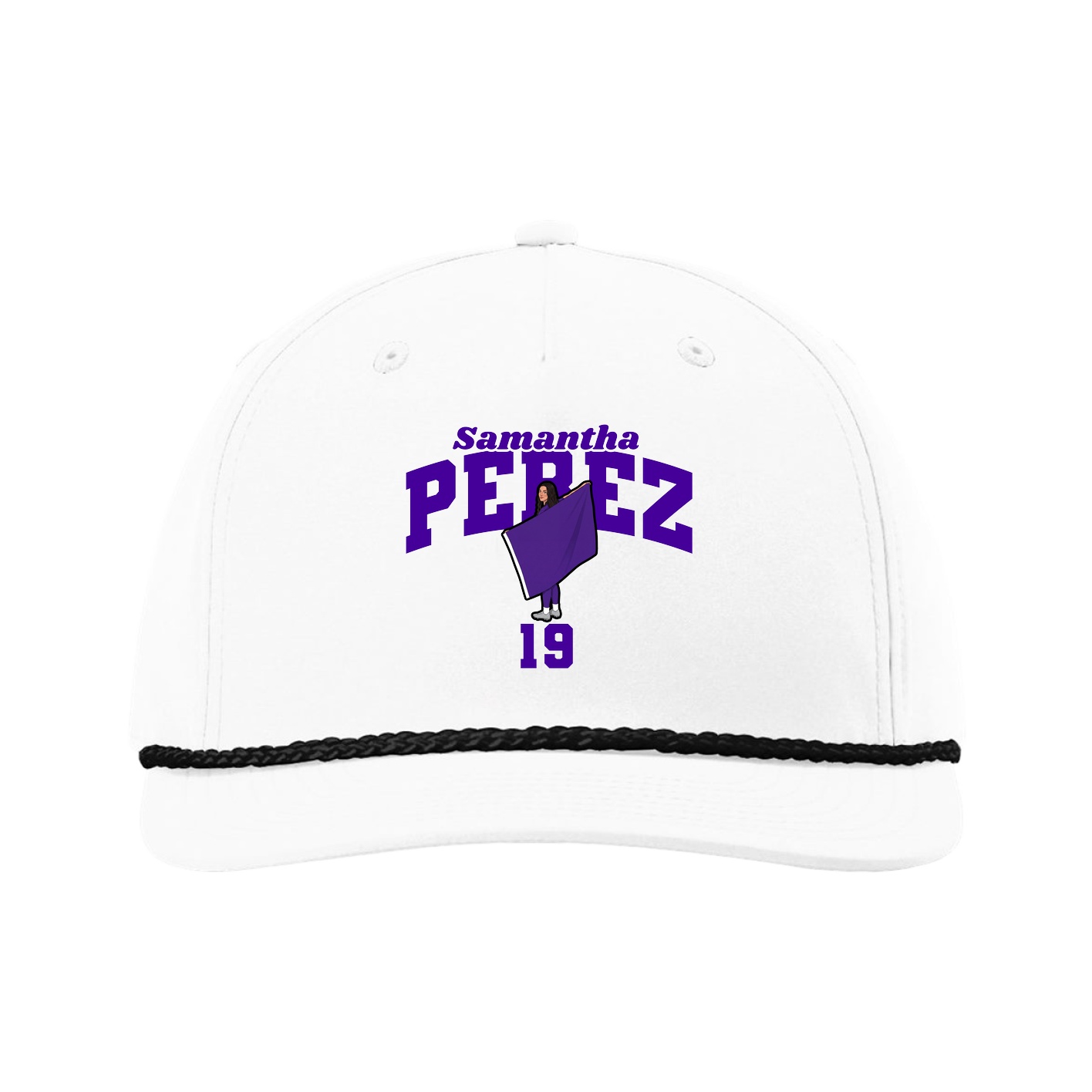 Five-Panel Classic Rope Cap — Signature Arch in White