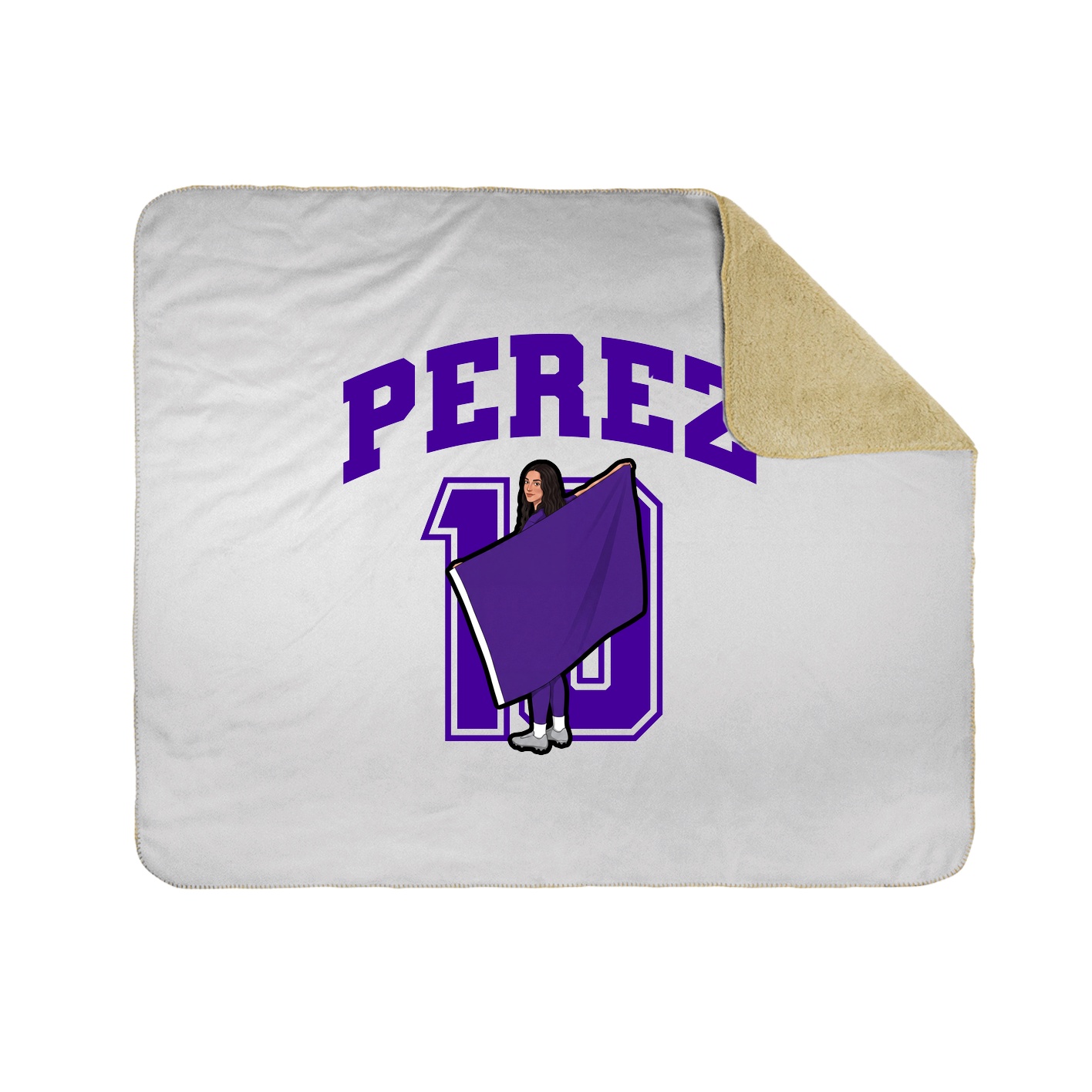 Throw Blanket — Number in White