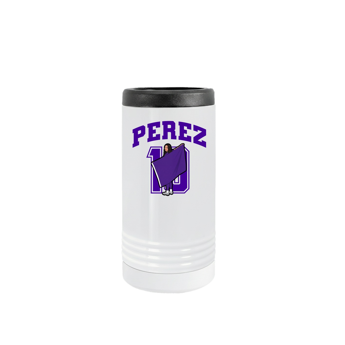 Slim Beverage Holder — Number in White