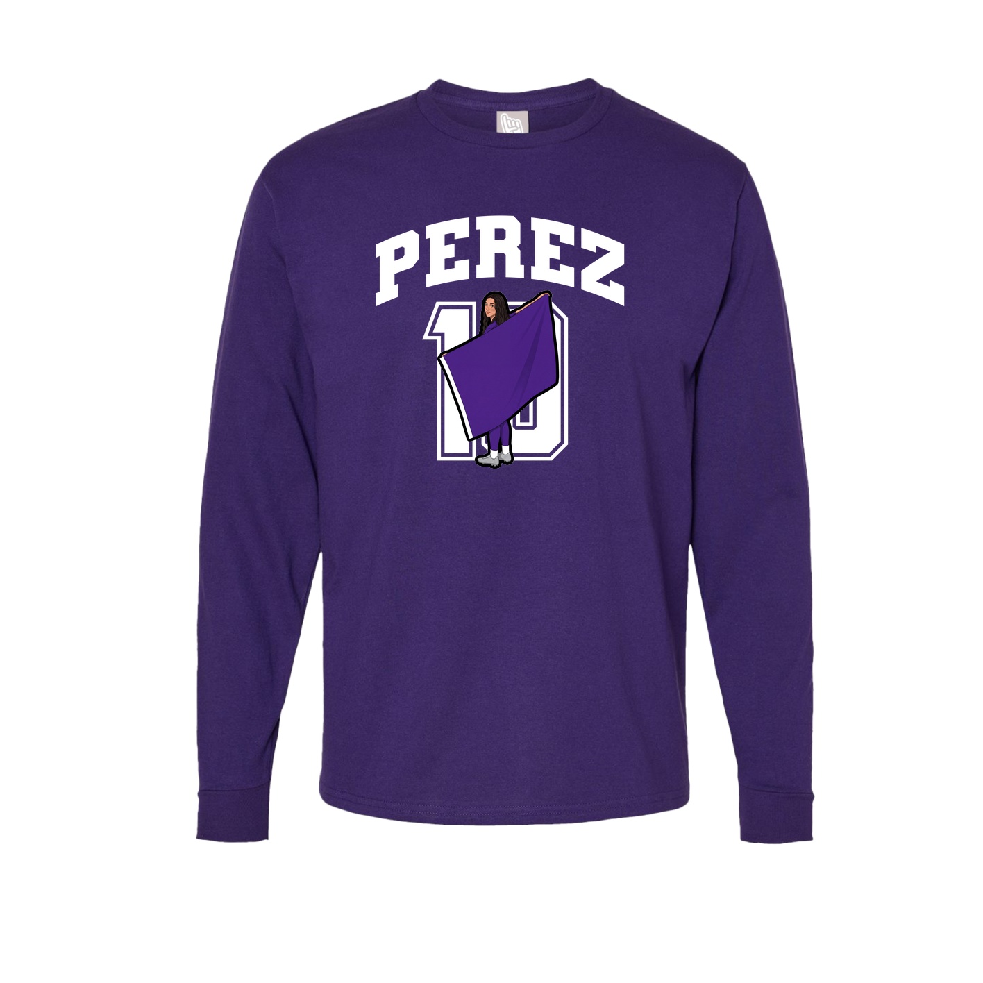 Long Sleeve Tee — Number in Purple