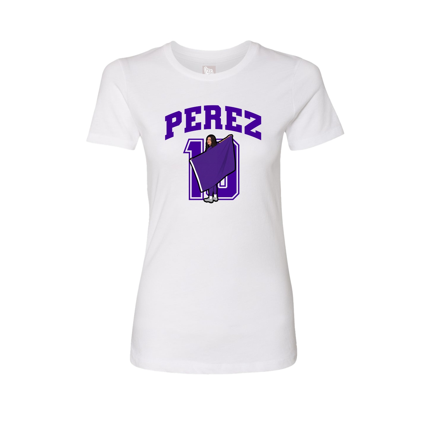 Fitted Women's Tee — Number in White