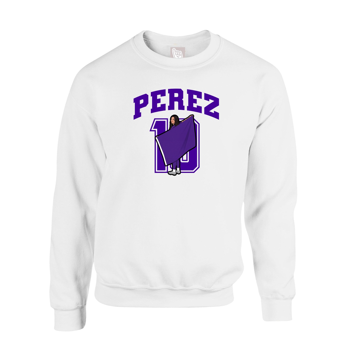 Fleece Crew — Number in White