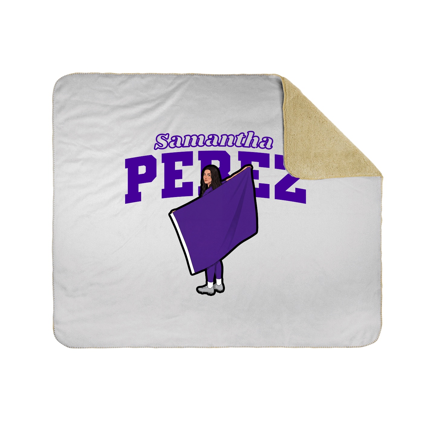 Throw Blanket — Name Arch in White