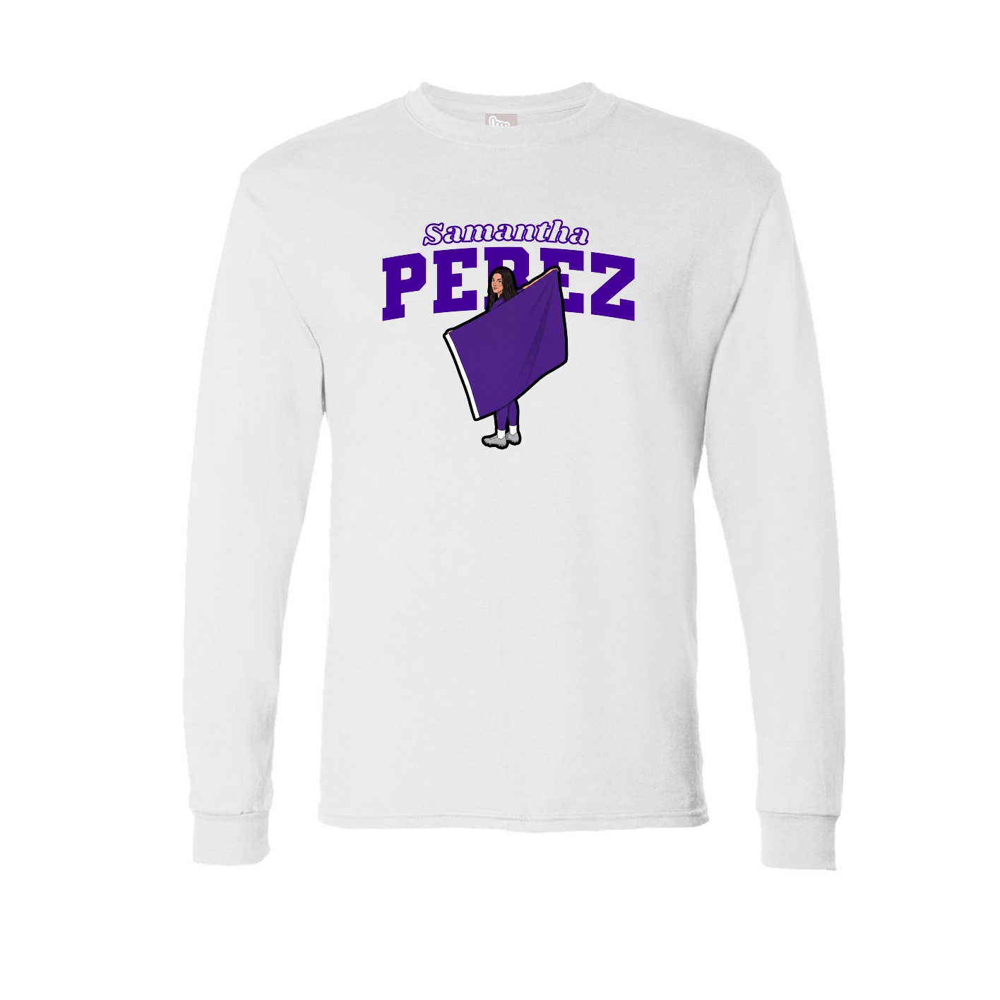 Long Sleeve Tee — Name Arch in White