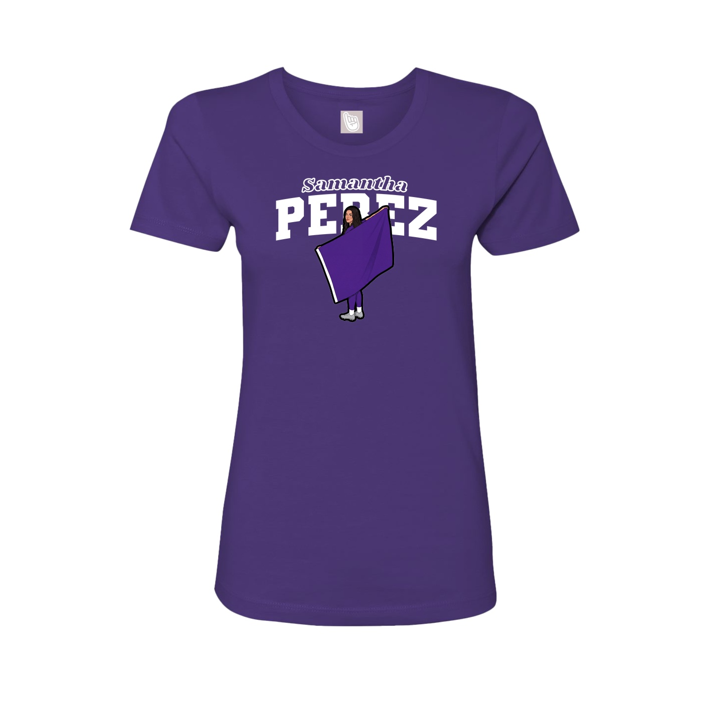 Fitted Women's Tee — Name Arch in Purple