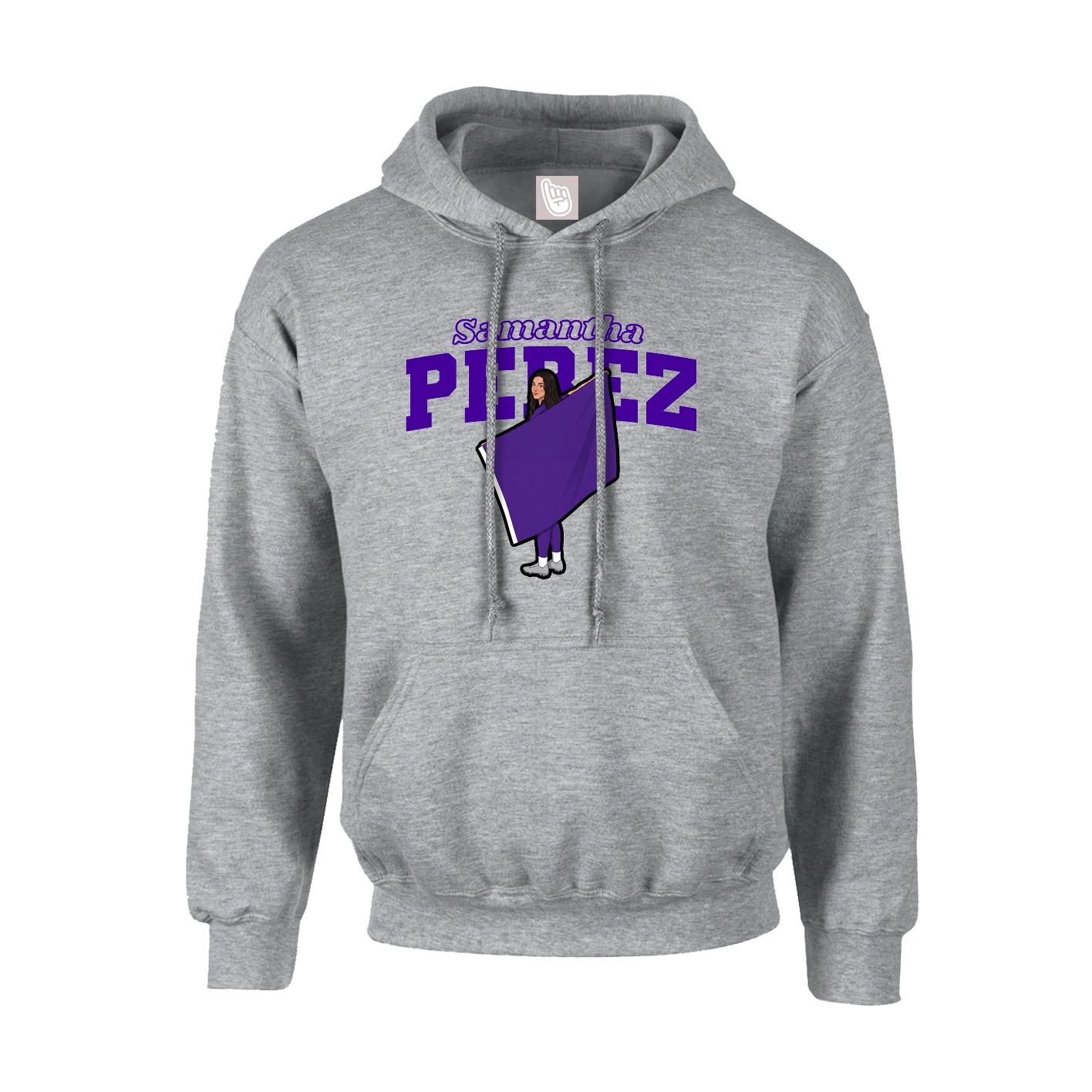 Hoodie — Name Arch in Grey