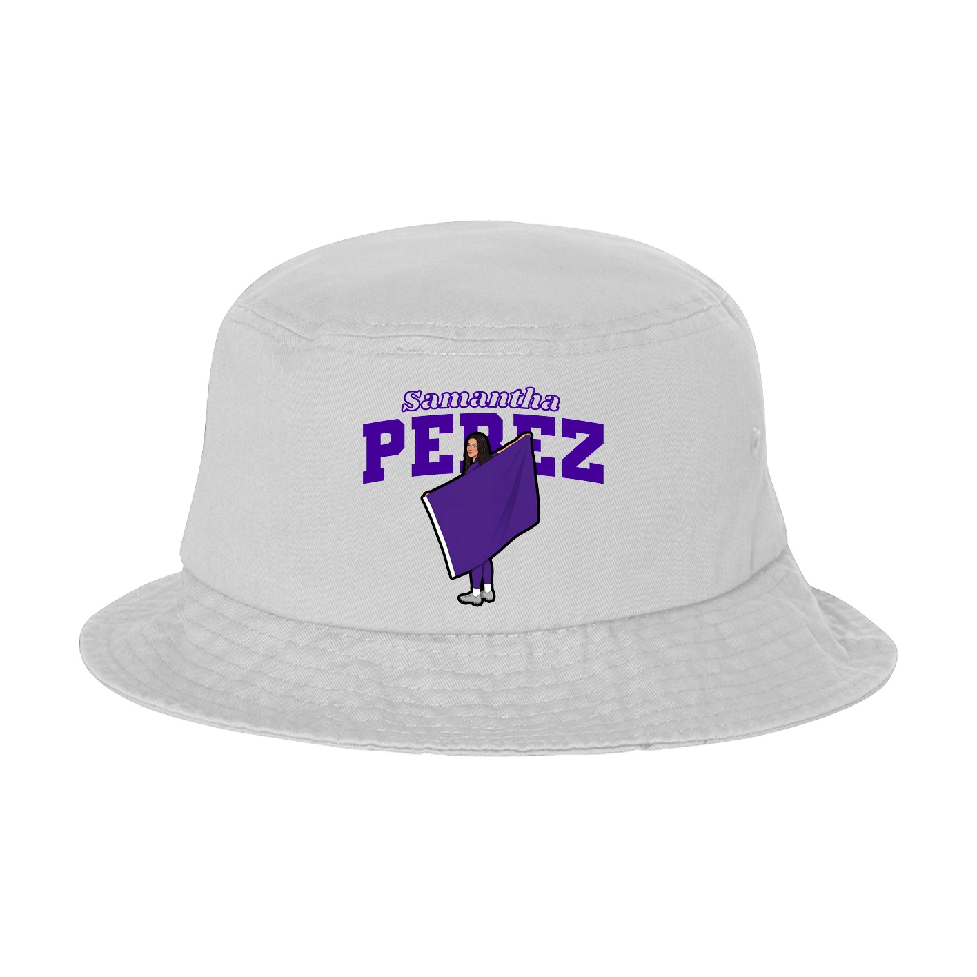 Bucket Cap — Name Arch in White