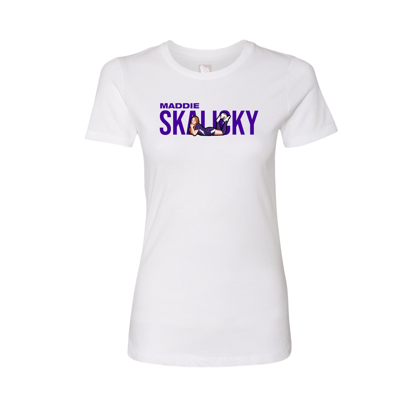 Fitted Women's Tee — Player Name in White