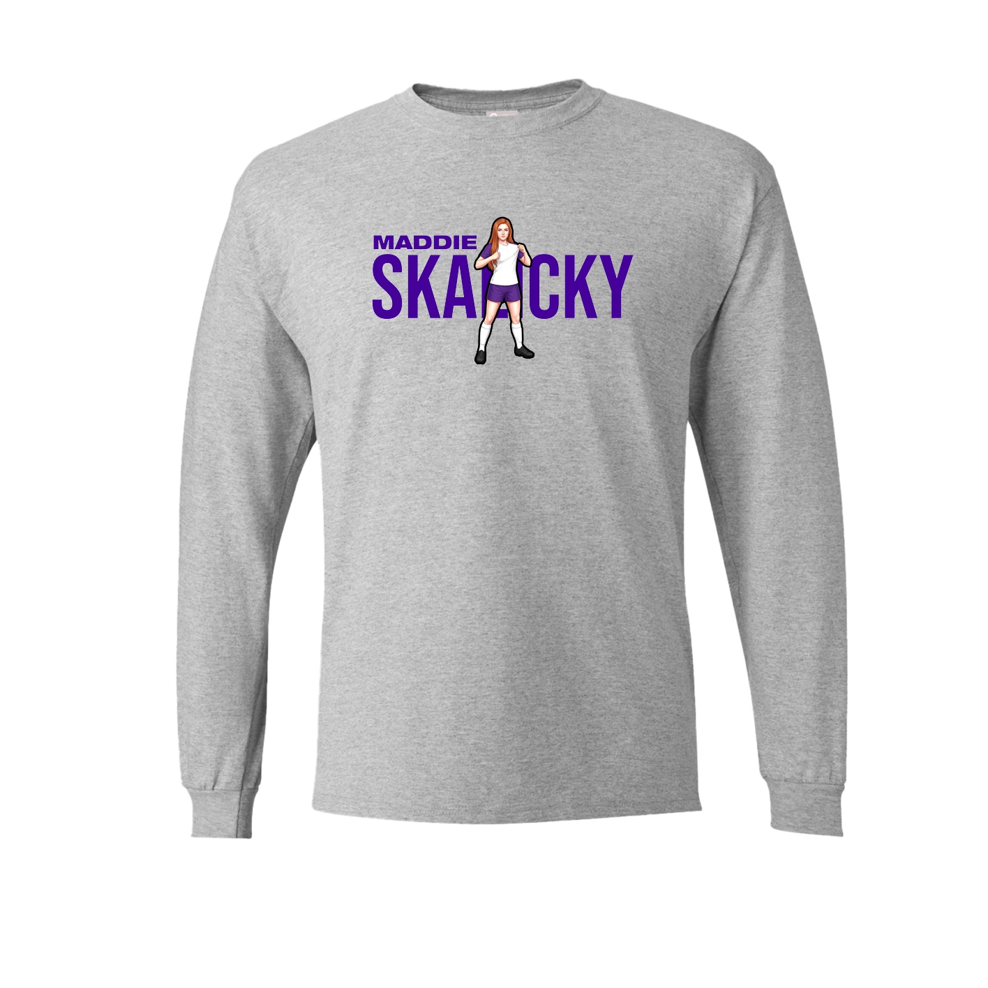 Long Sleeve Tee — Player Name in Grey