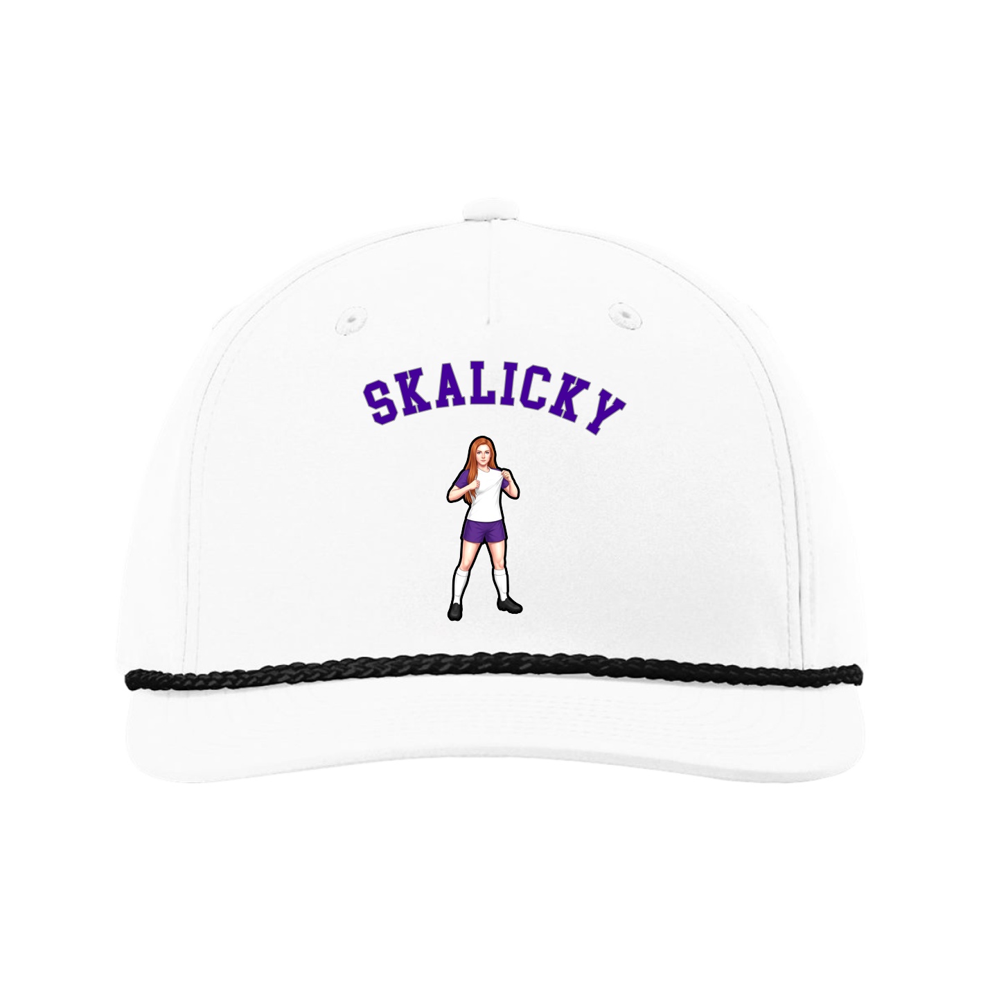 Five-Panel Classic Rope Cap — Shirsey Arch in White