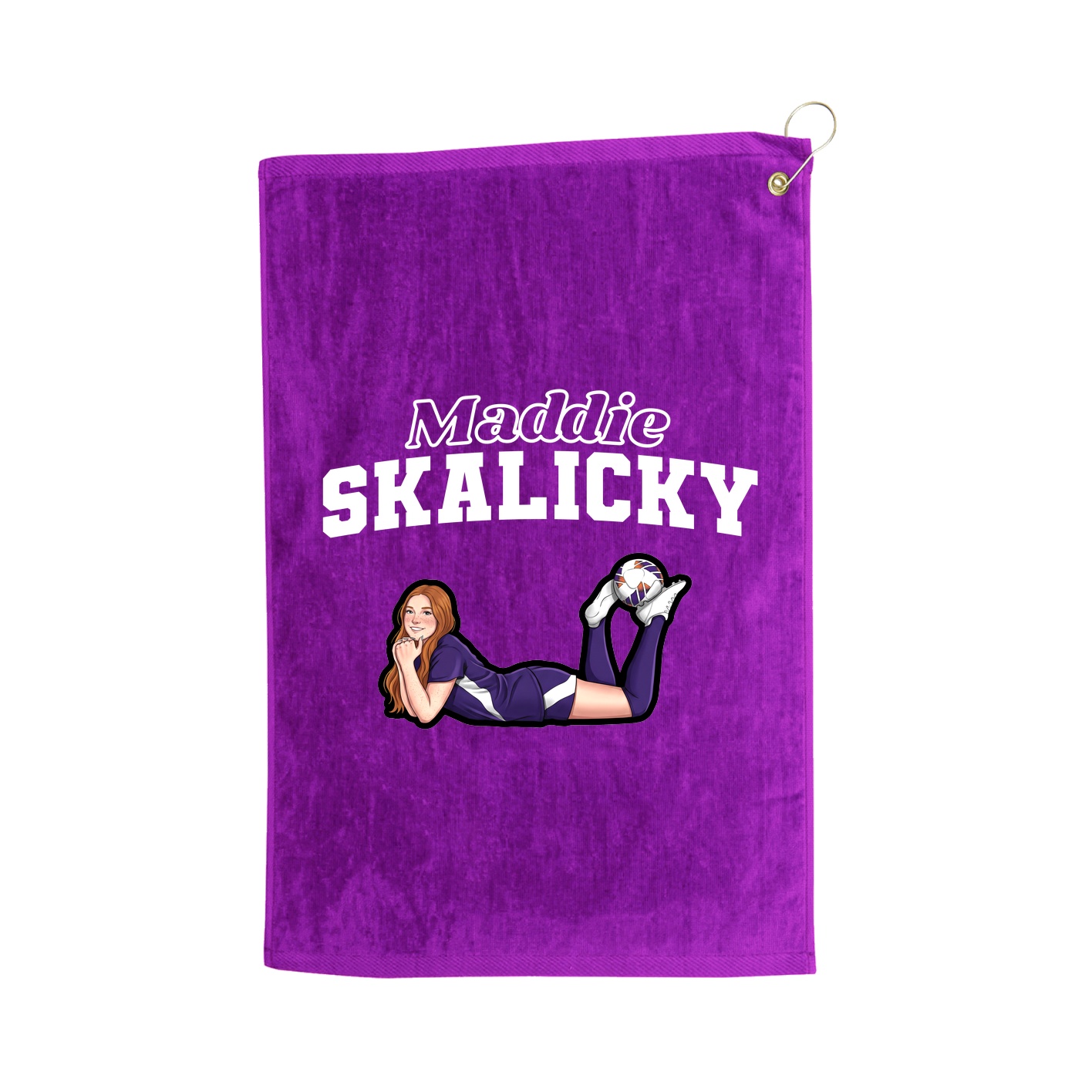 Golf Towel — Name Arch in Purple
