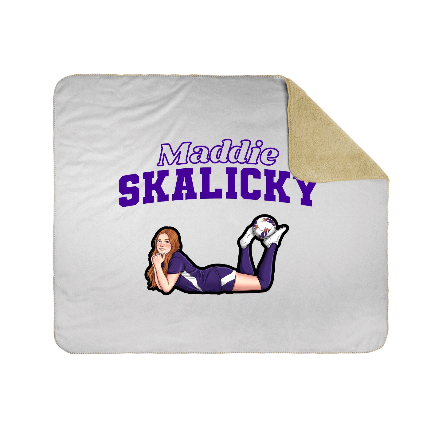 Throw Blanket — Name Arch in White