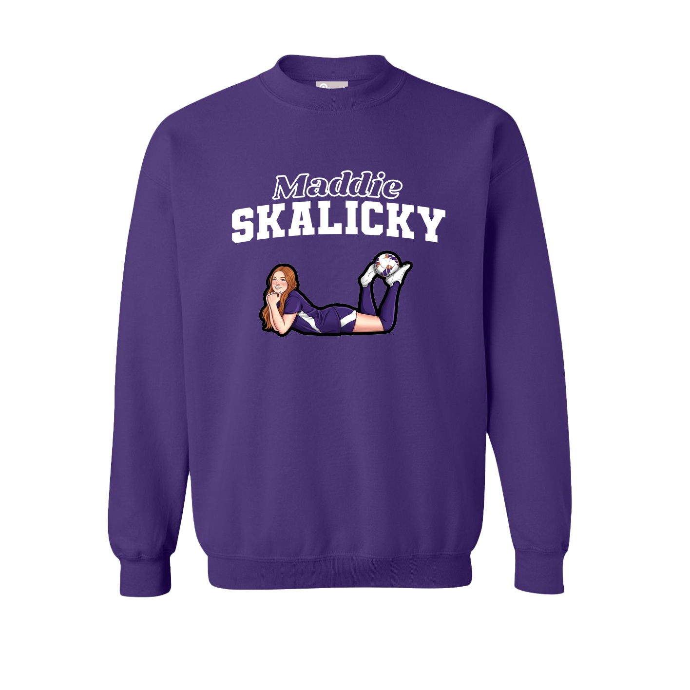 Fleece Crew — Name Arch in Purple