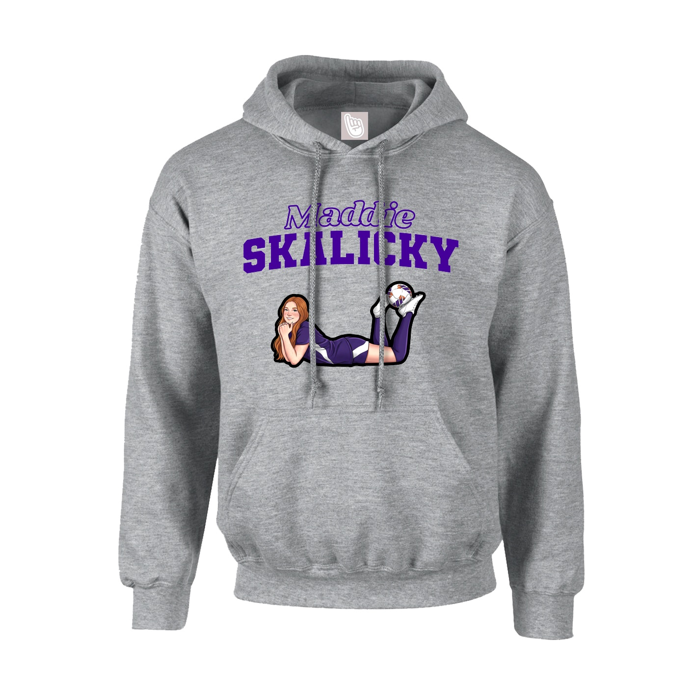 Youth Hoodie — Name Arch in Grey