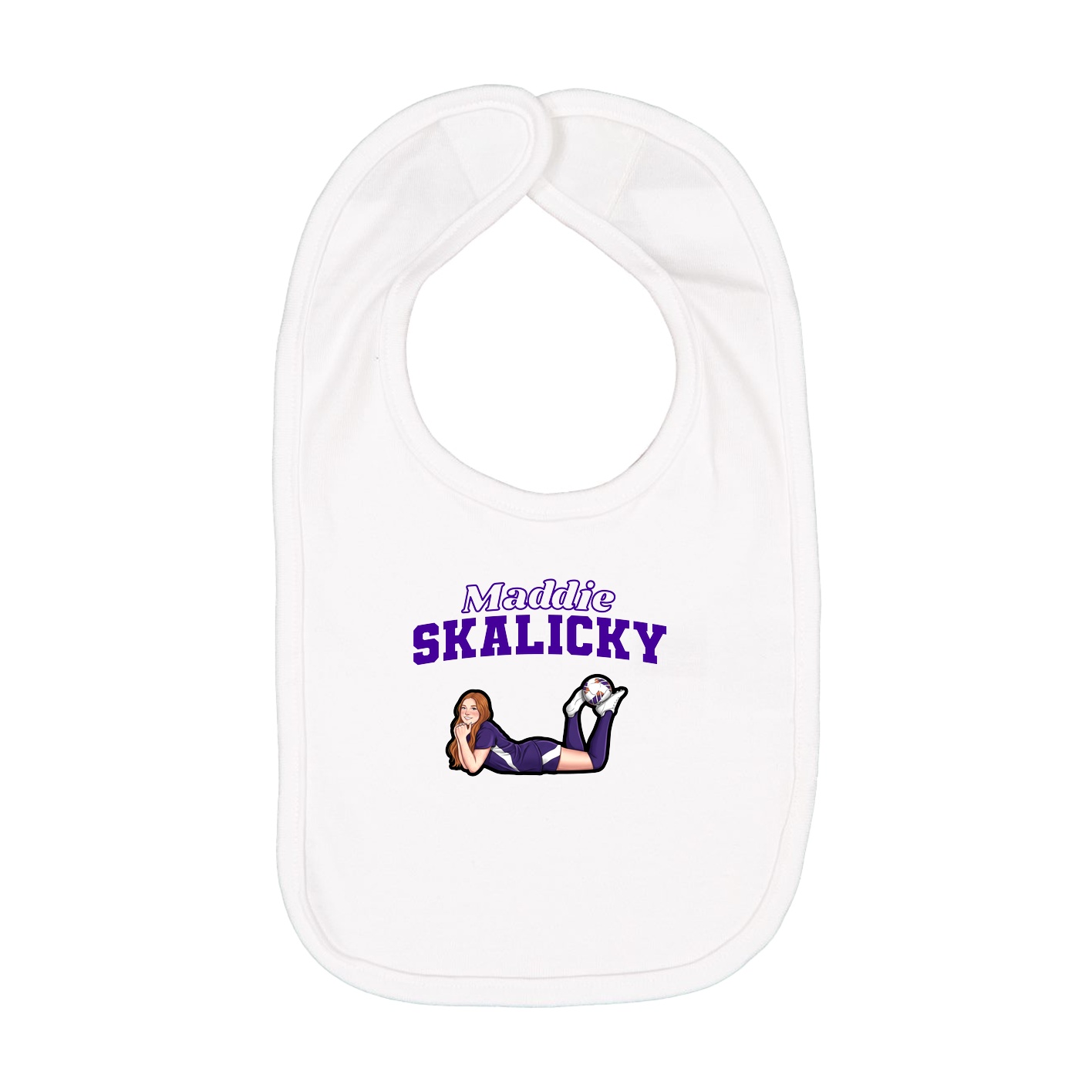 Infant Bib — Name Arch in White