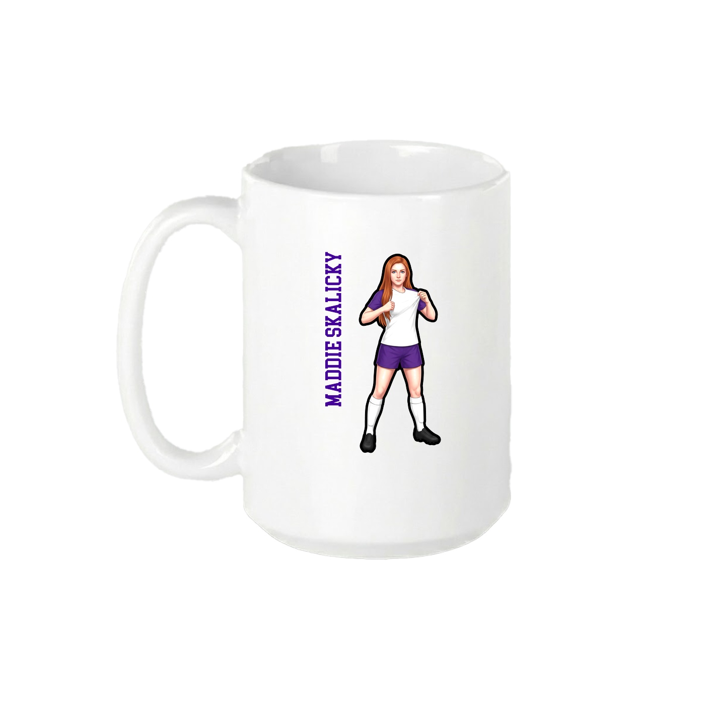 15oz Coffee Mug — Name Vertical in White