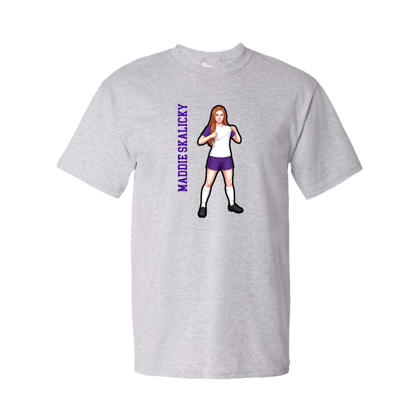 Tee — Name Vertical in Grey