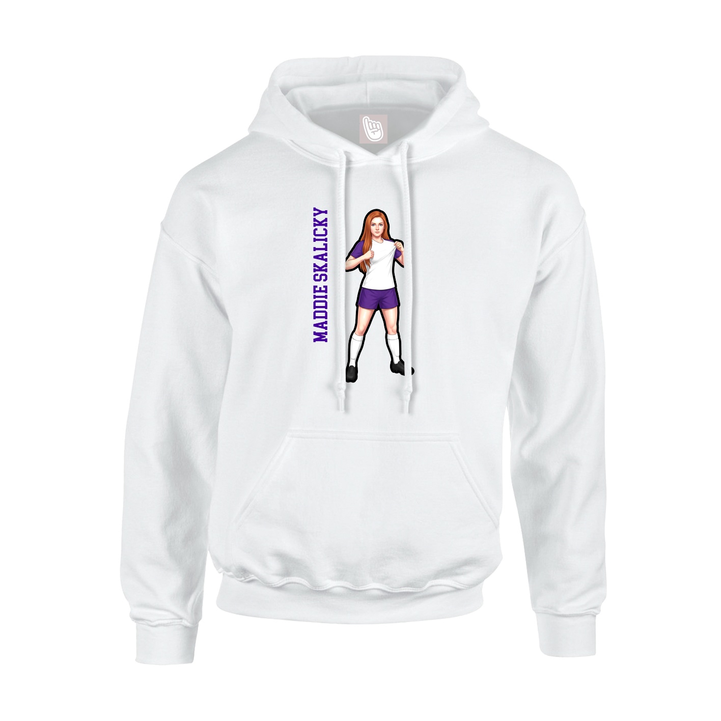 Youth Hoodie — Name Vertical in White