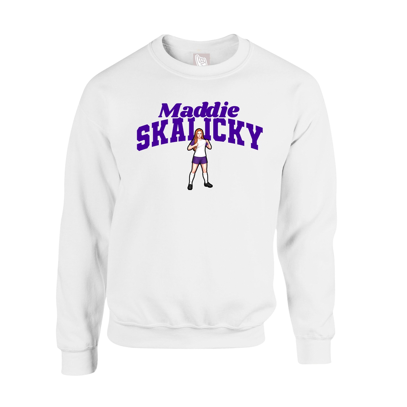 Fleece Crew — Signature Arch in White