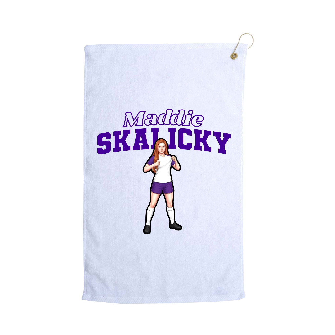 Golf Towel — Name Arch in White