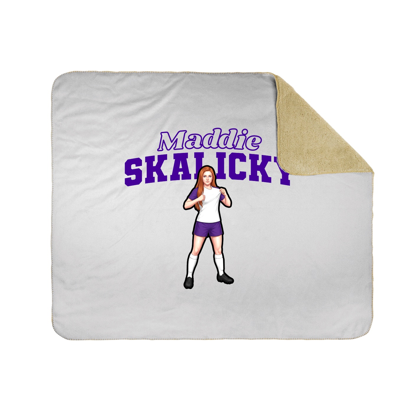 Throw Blanket — Name Arch in White