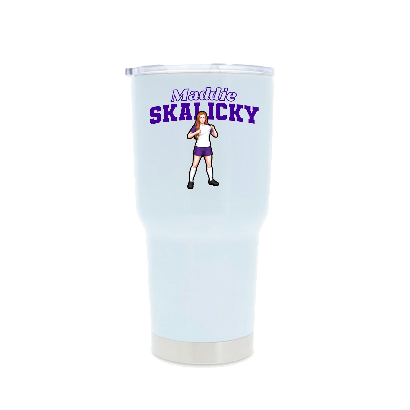 30oz Stainless Steel Tumbler — Name Arch in White