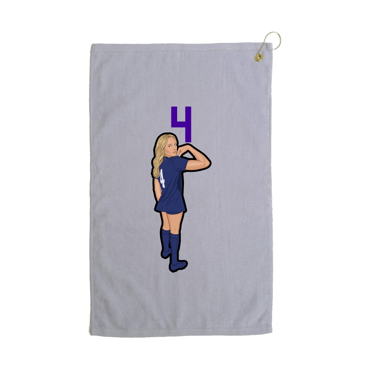 Golf Towel — Number Top in Grey