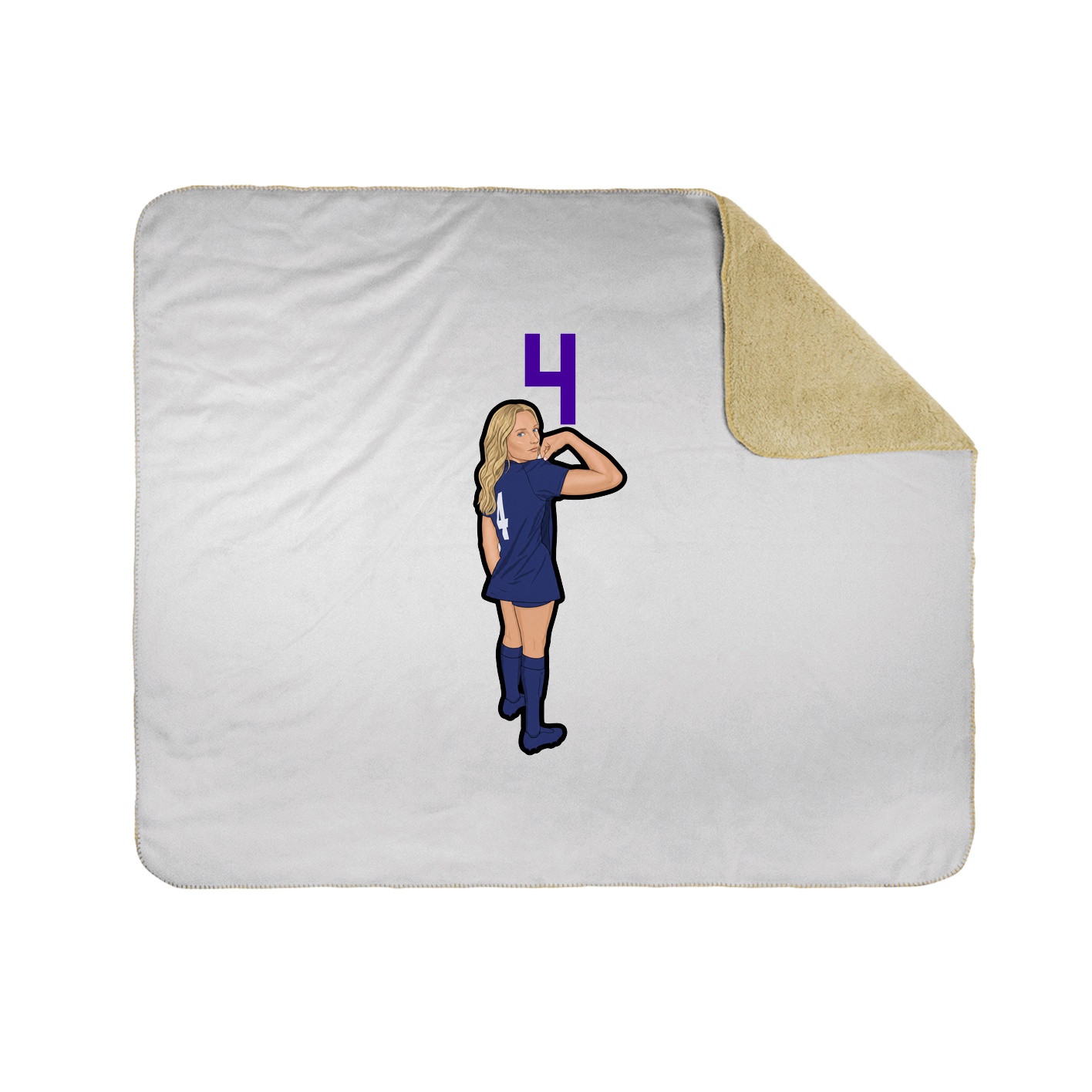 Throw Blanket — Number Top in White