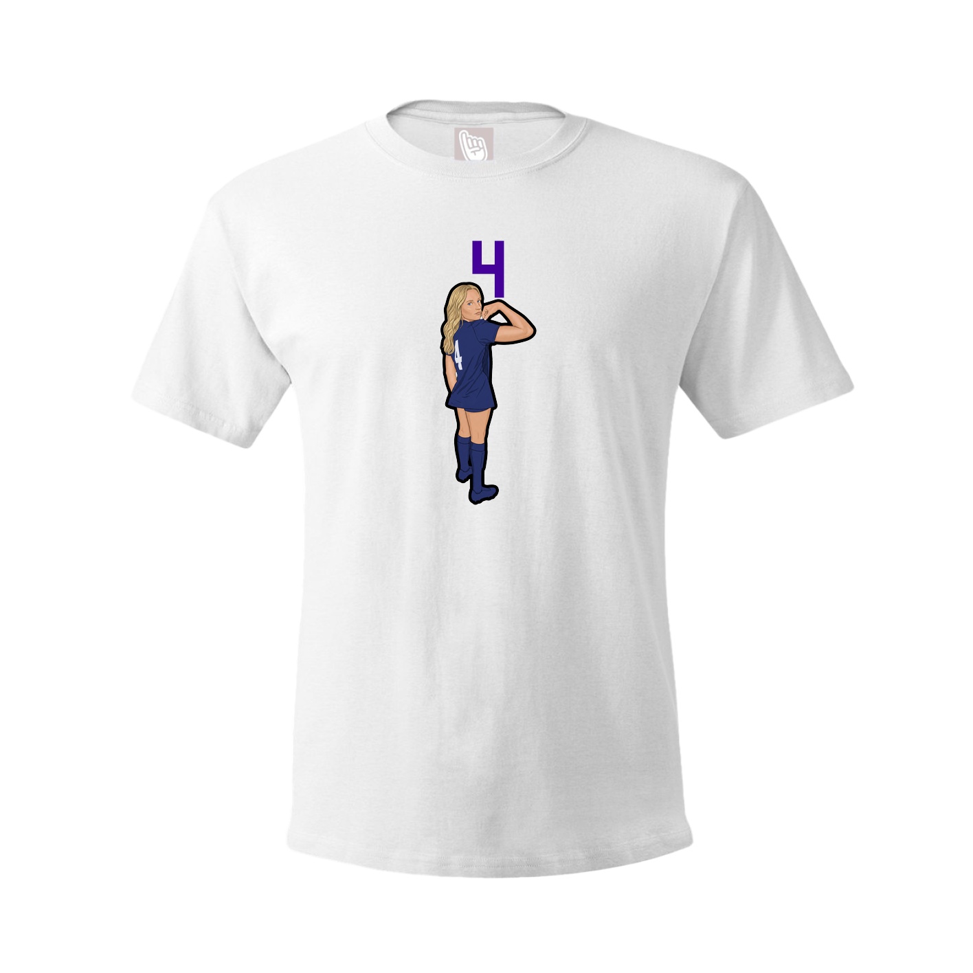 Youth Tee — Number Top in White
