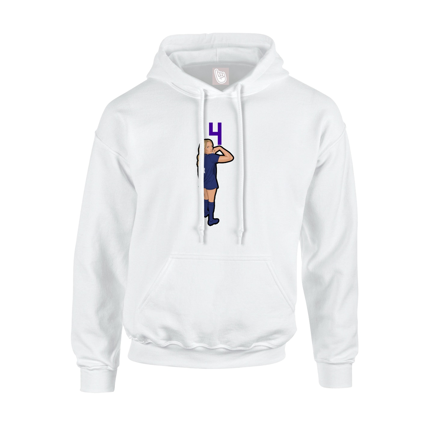 Hoodie — Number Top in White