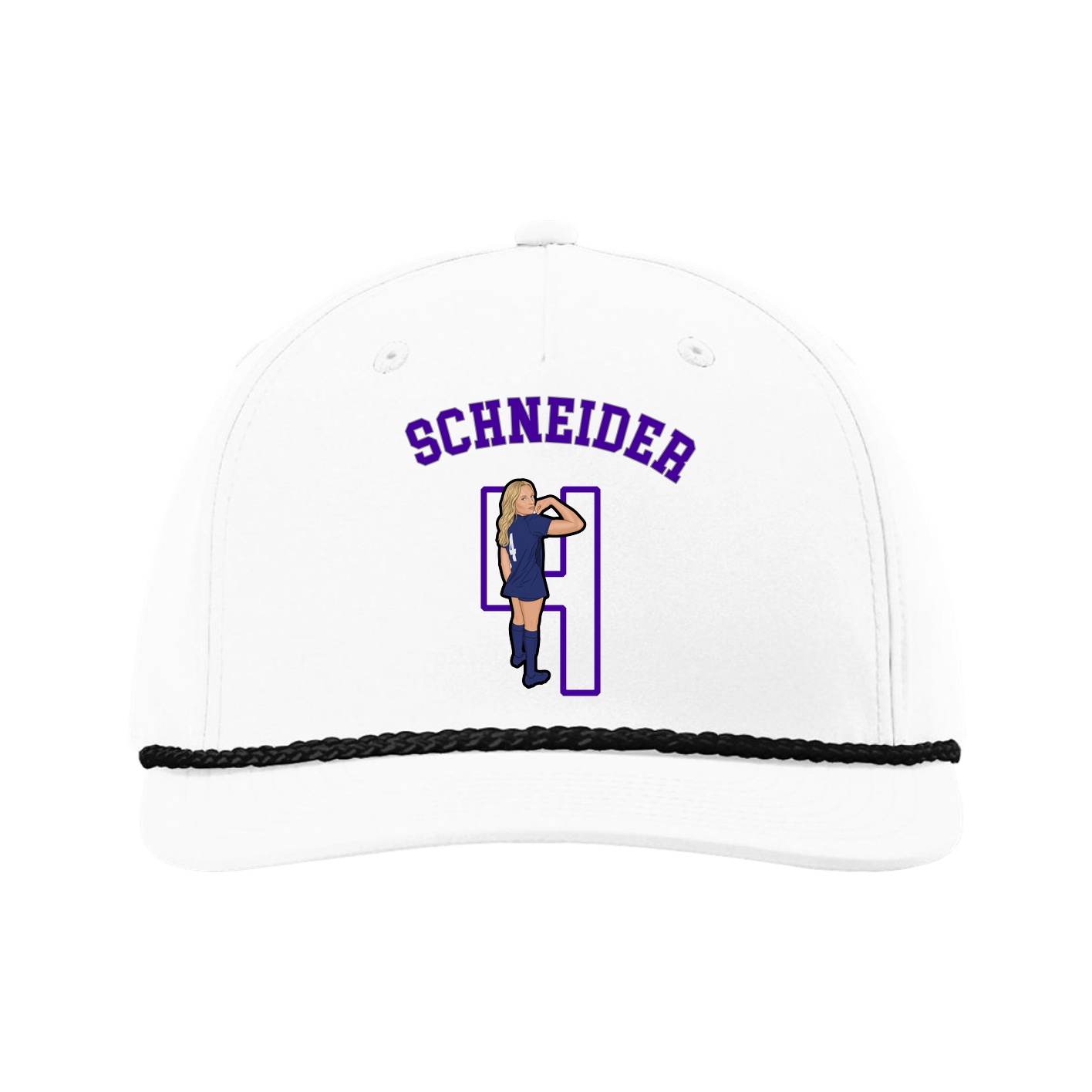 Five-Panel Classic Rope Cap — Shirsey Arch in White