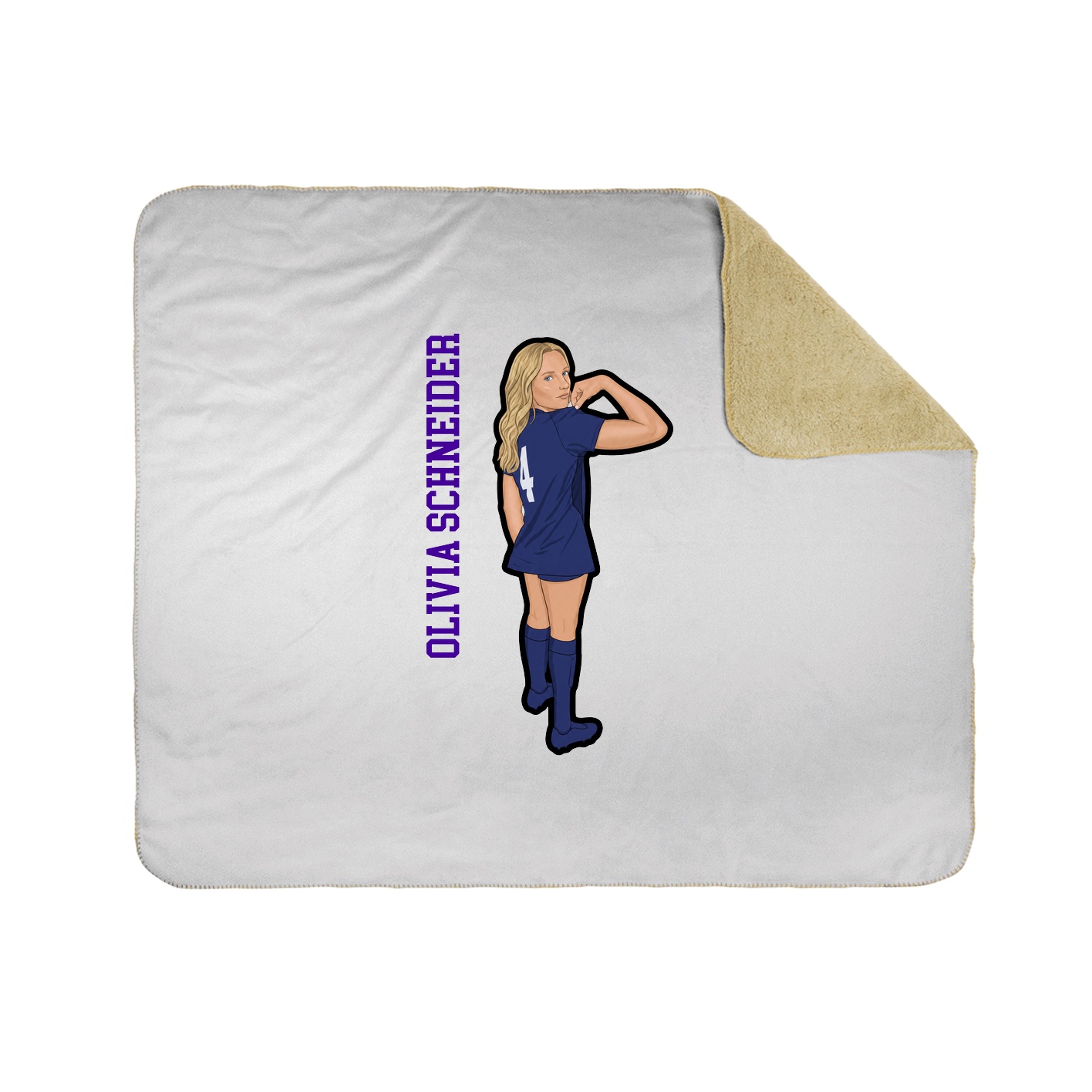 Throw Blanket — Name Vertical in White