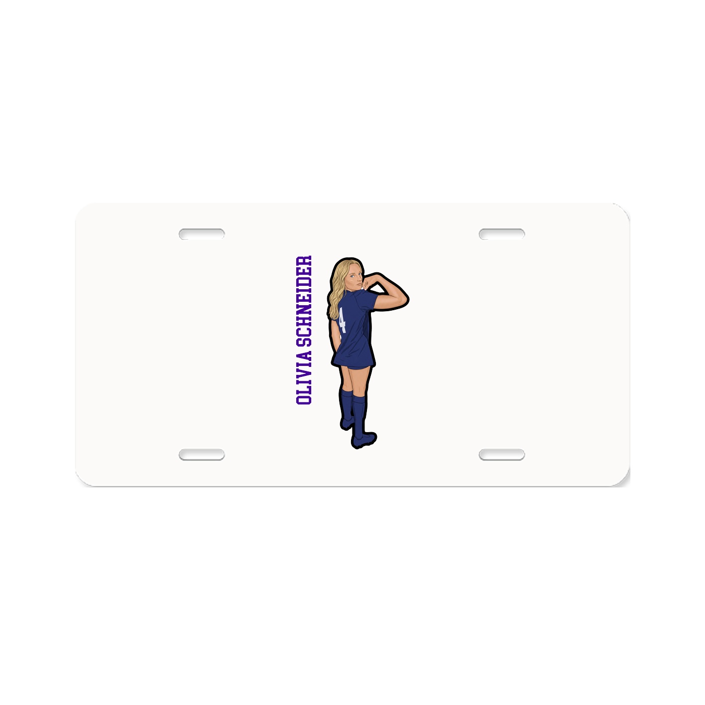 License Plate — Name Vertical in Classic