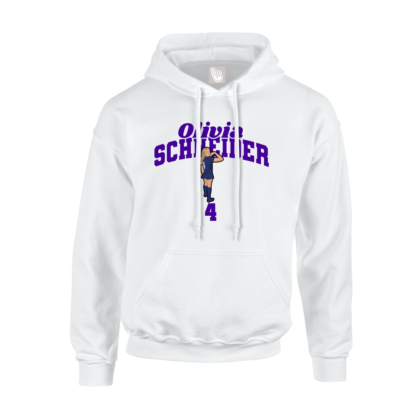 Hoodie — Signature Arch in White