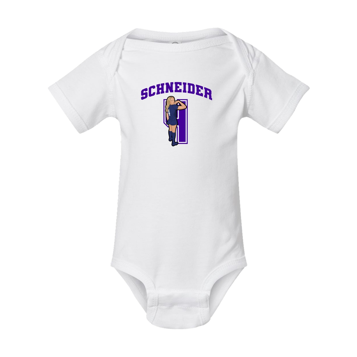 Baby Onesie — Number in White