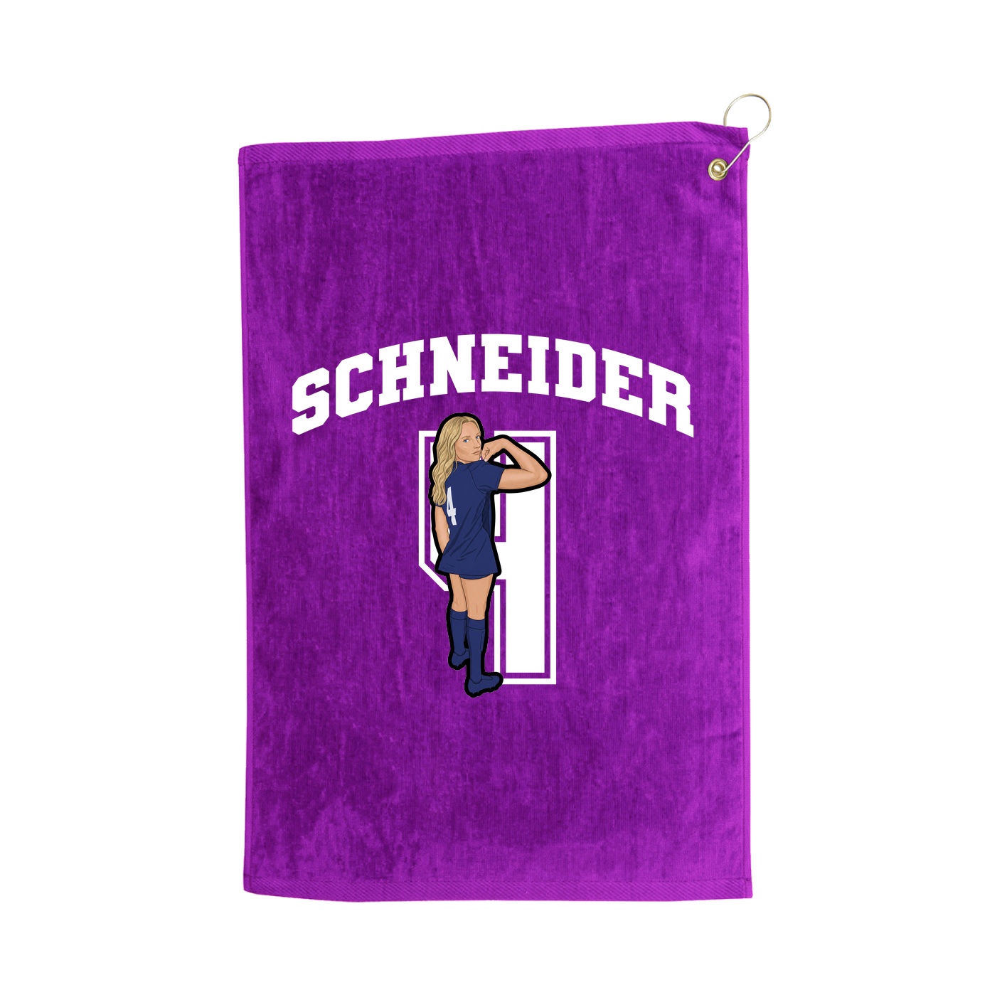 Golf Towel — Number in Purple