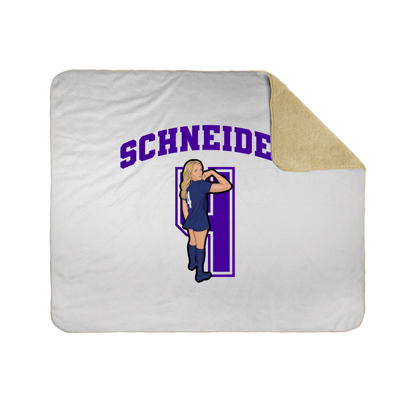 Throw Blanket — Number in White