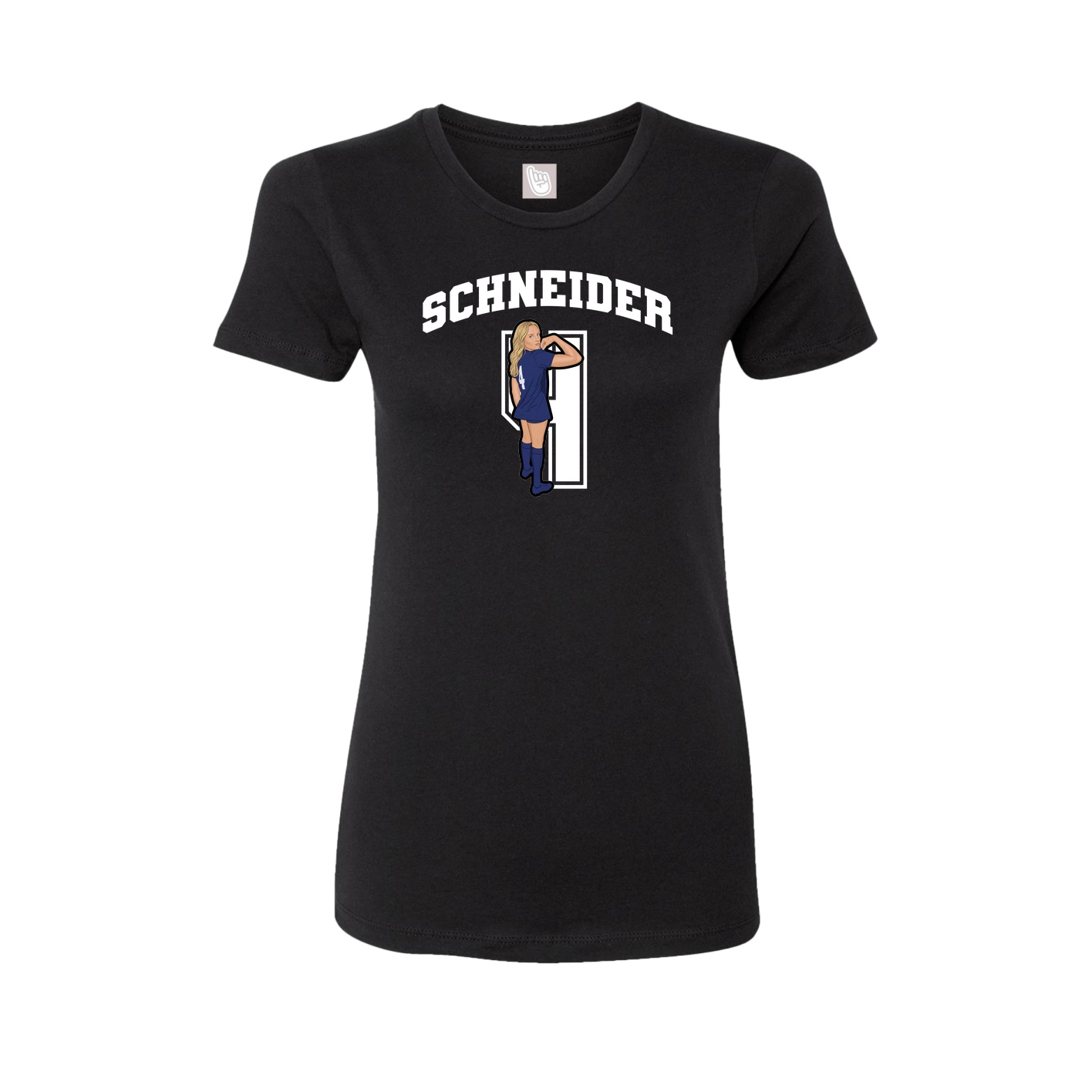 Fitted Women's Tee — Number in Black