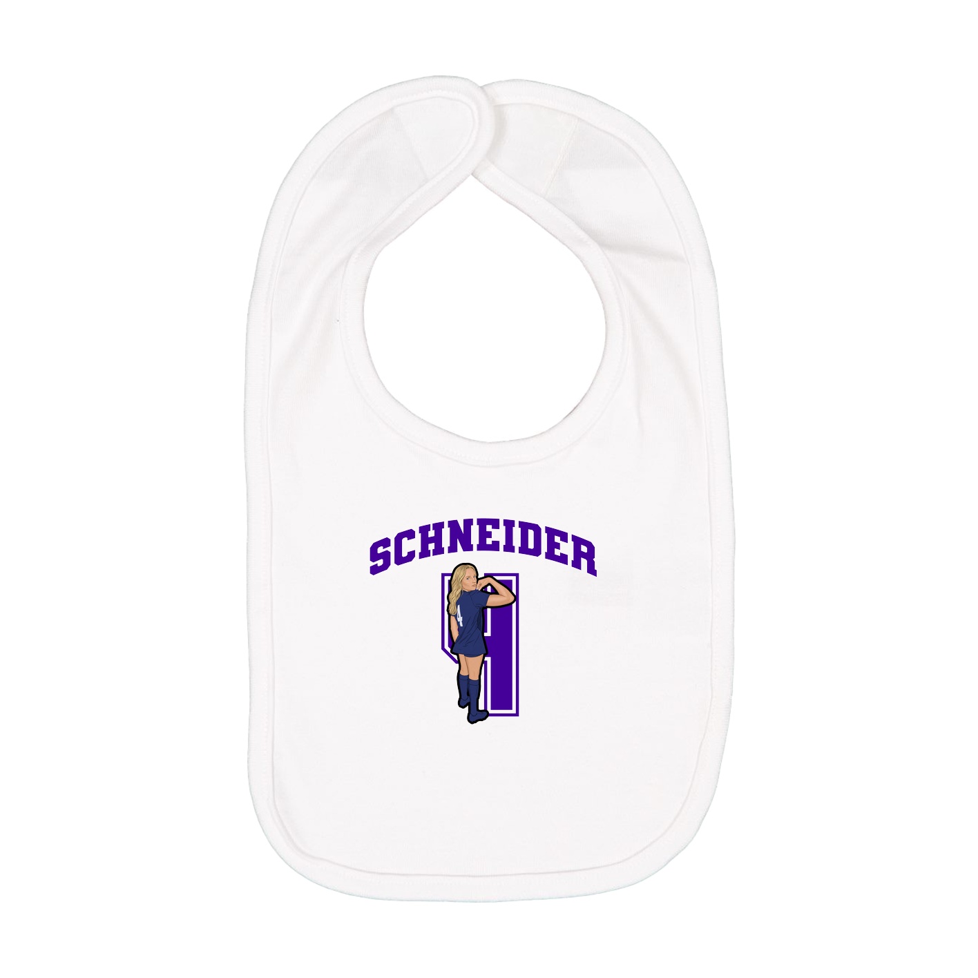 Infant Bib — Number in White