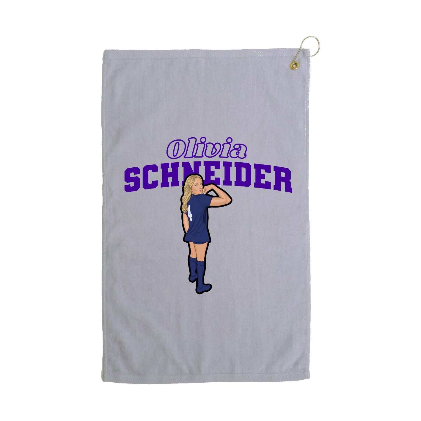 Golf Towel — Name Arch in Grey