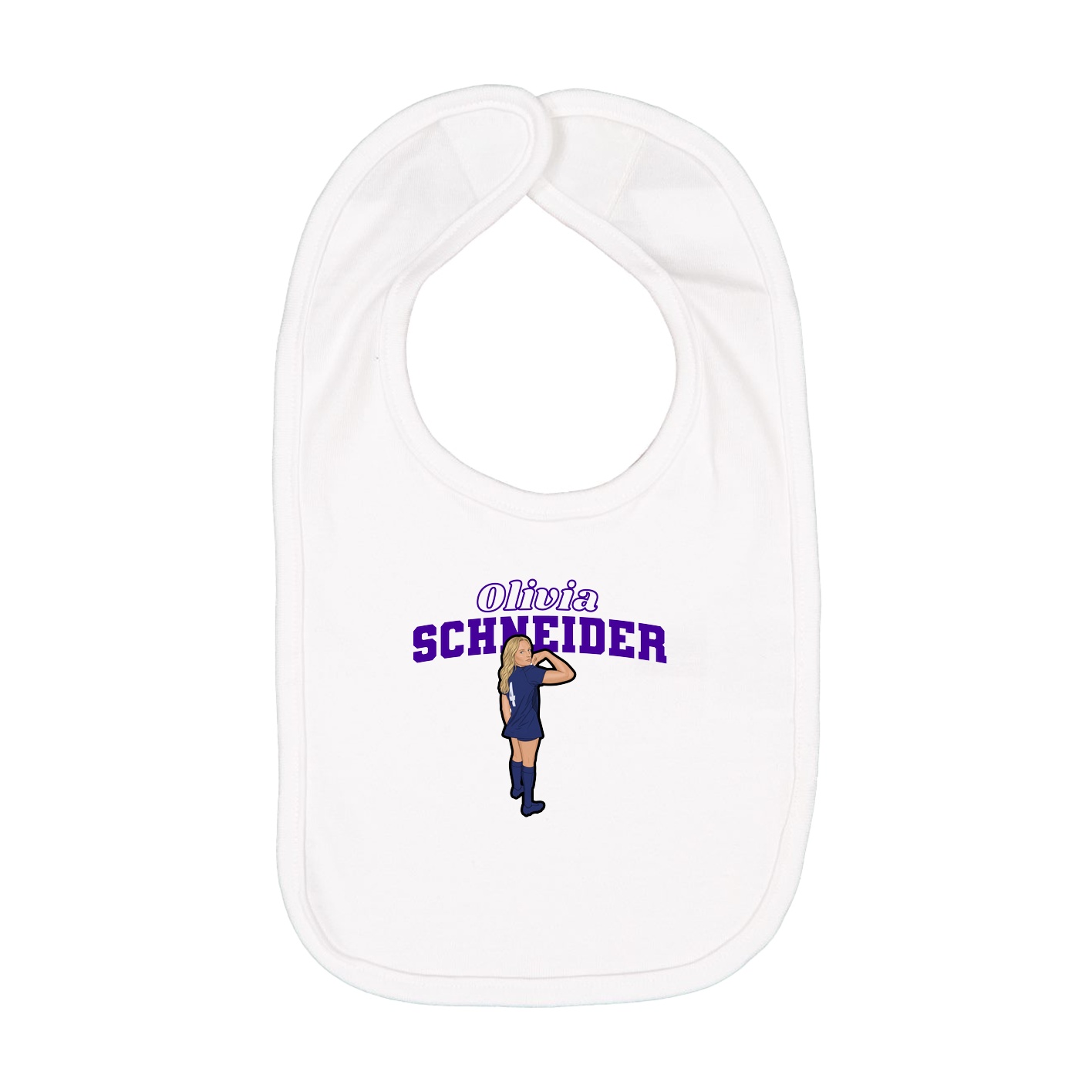 Infant Bib — Name Arch in White