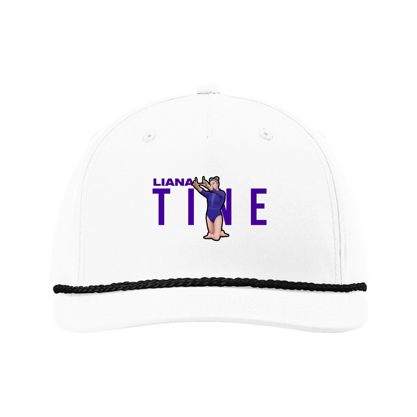 Five-Panel Classic Rope Cap — Player Name in White