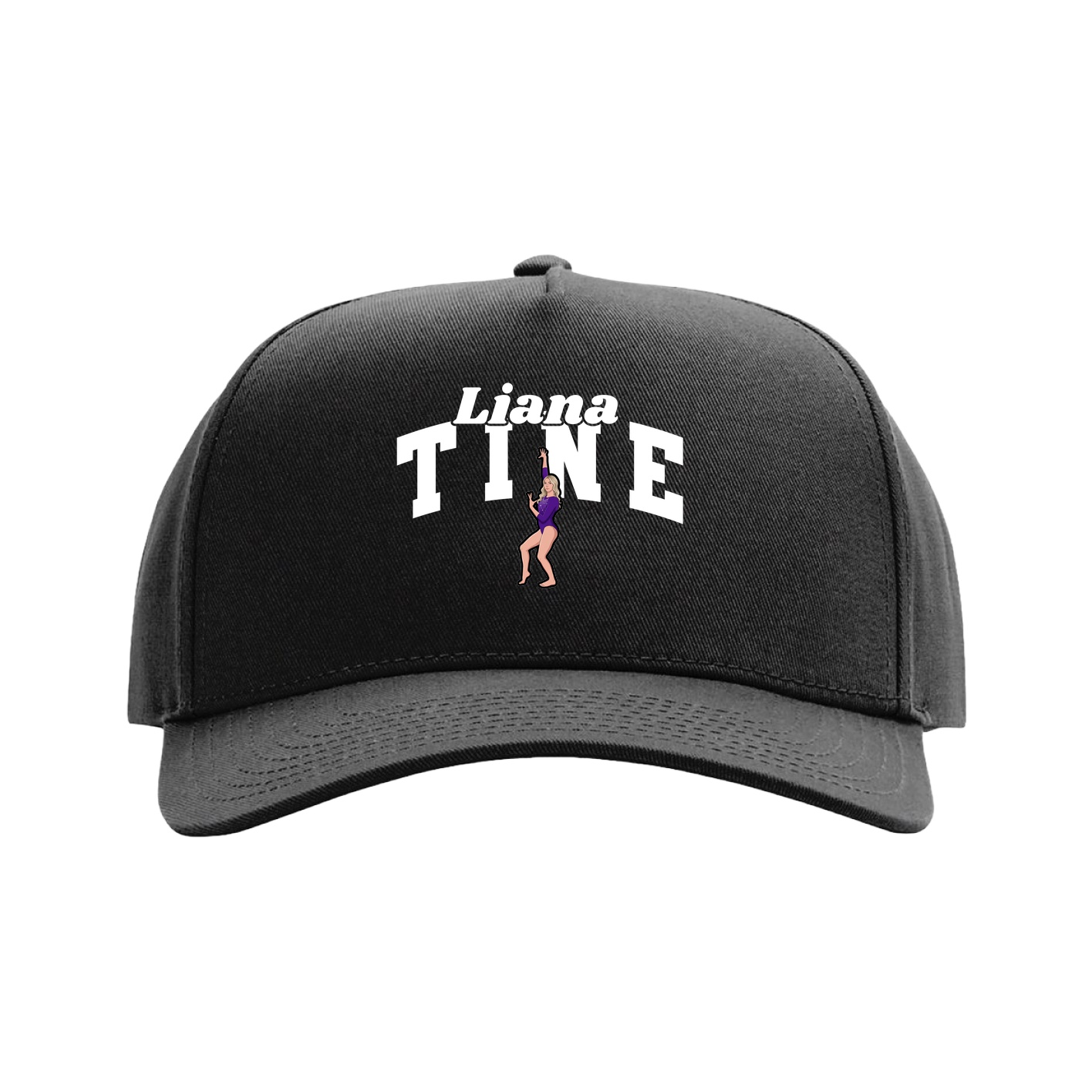 Full Fabric Five-Panel Champ Cap — Signature Arch in Black