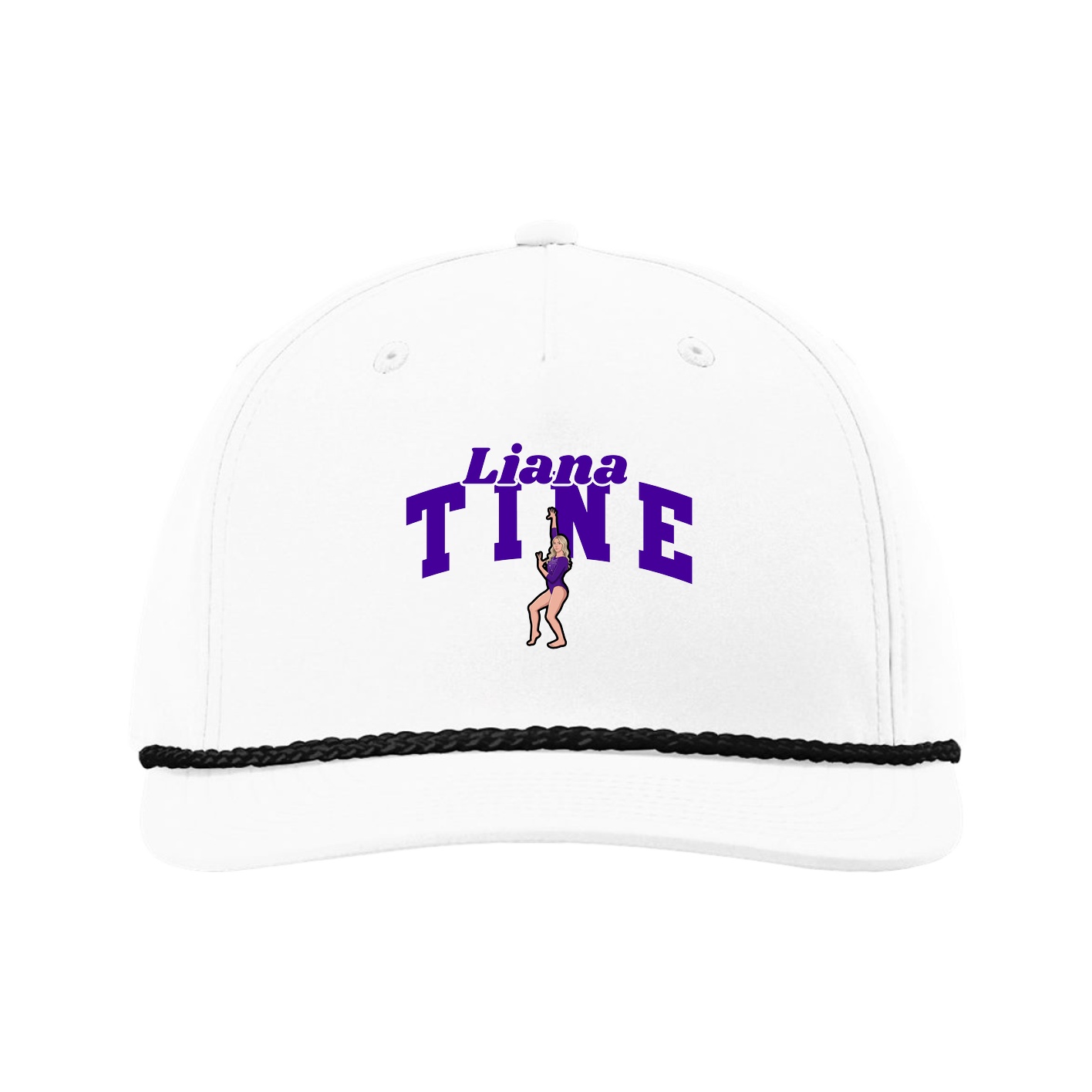 Five-Panel Classic Rope Cap — Signature Arch in White