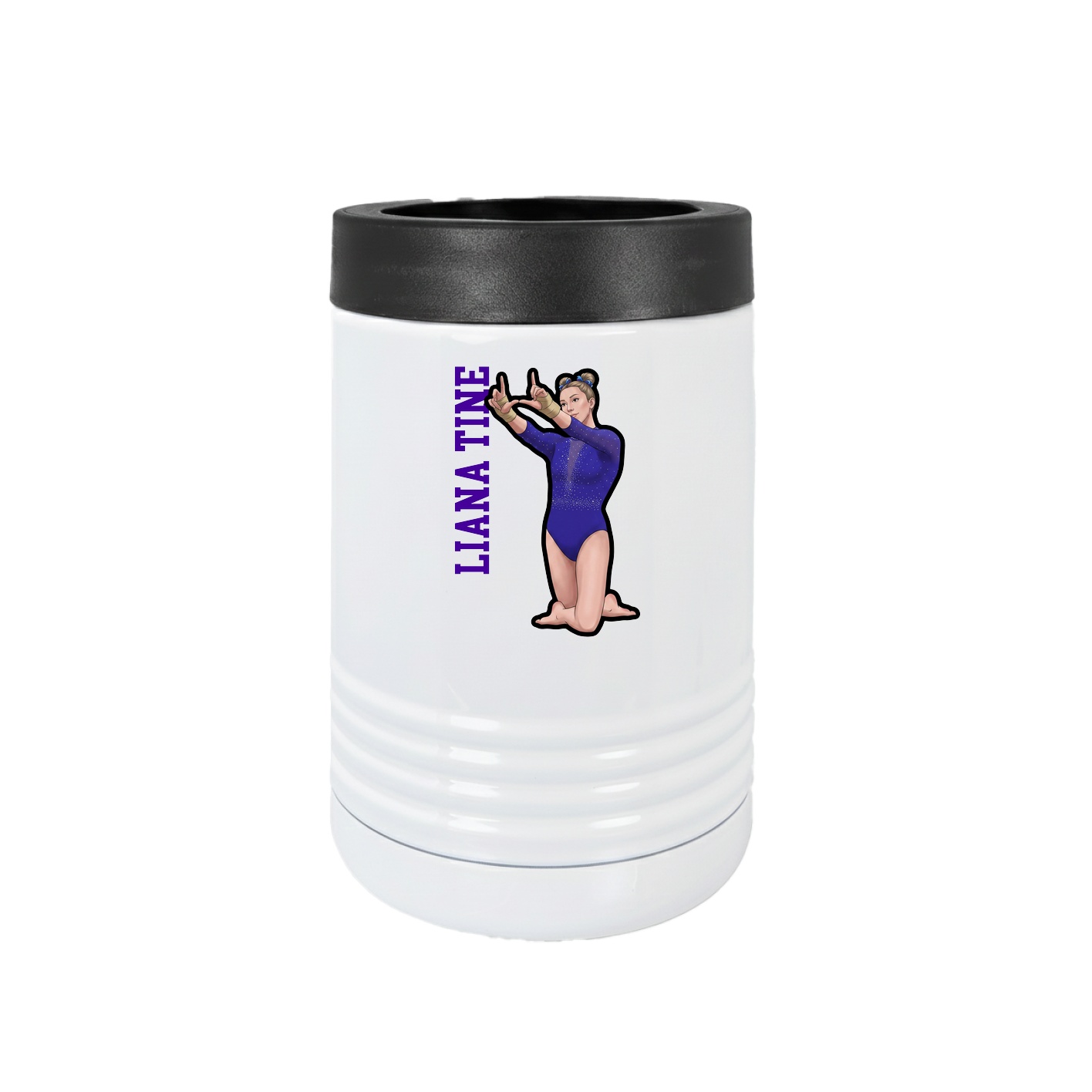 Beverage Holder — Name Vertical in White