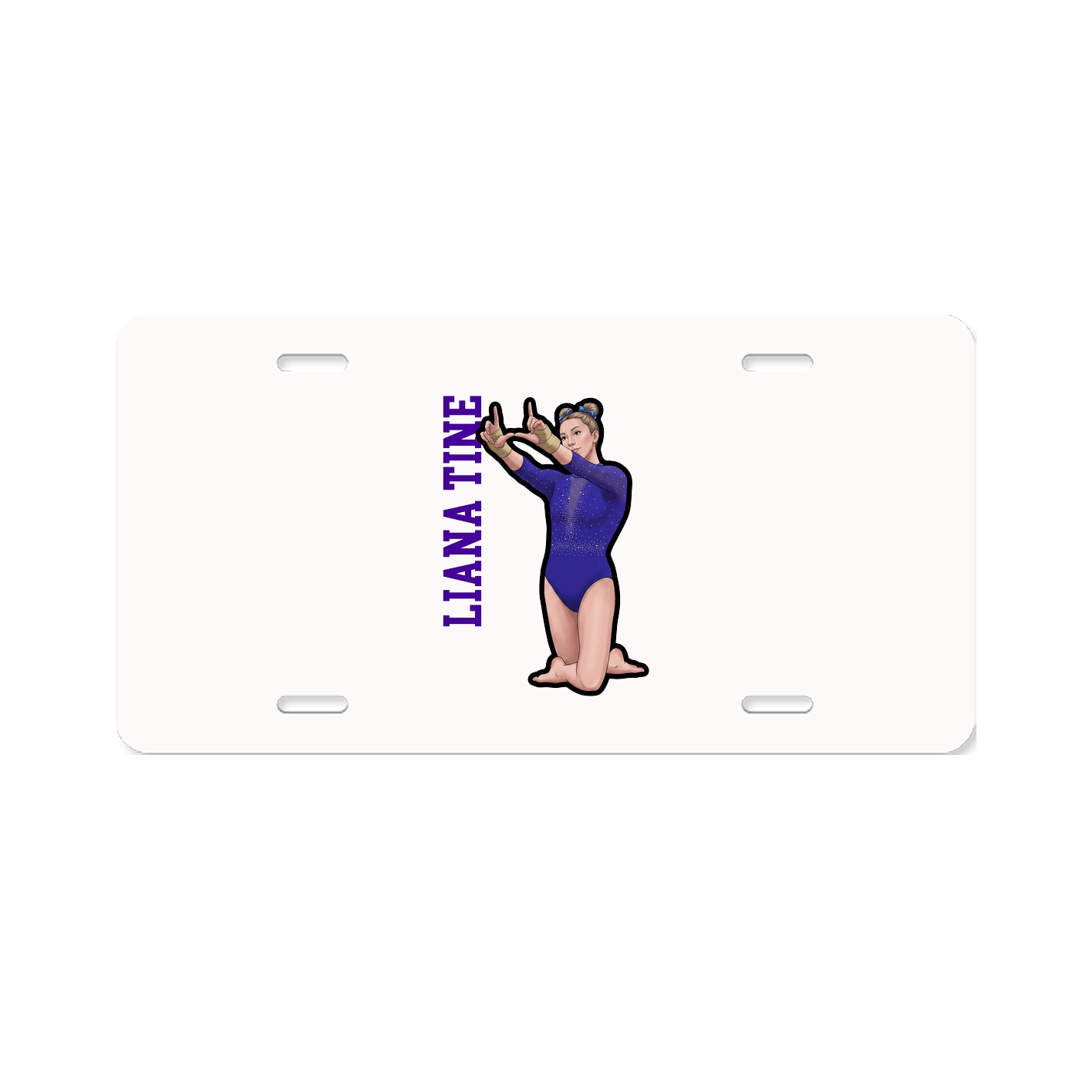 License Plate — Name Vertical in Classic