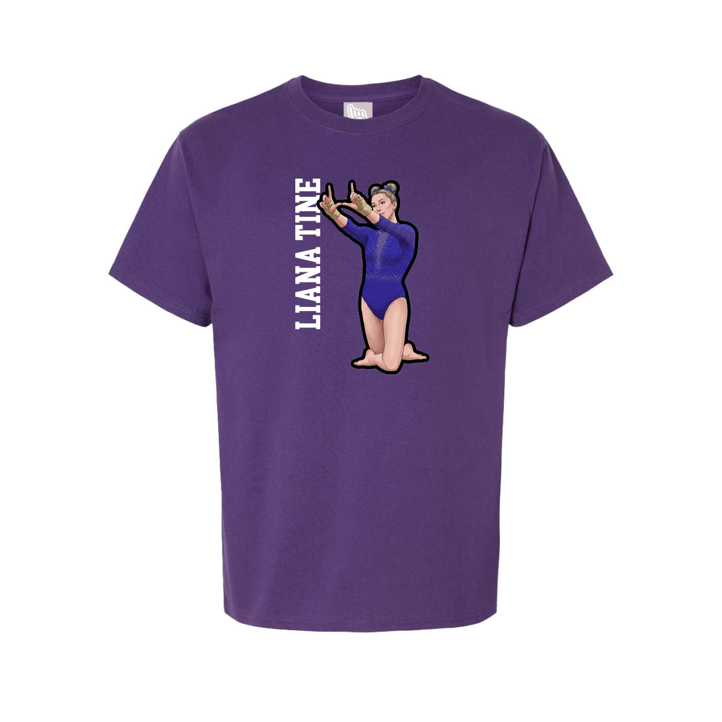 Tee — Name Vertical in Purple