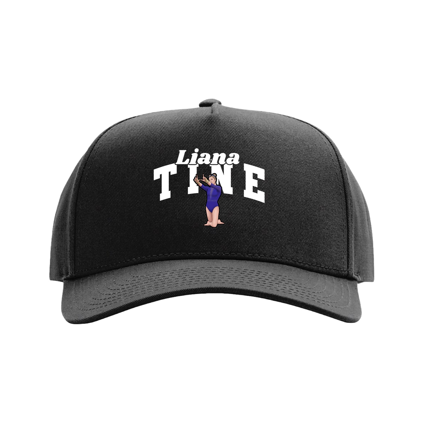 Full Fabric Five-Panel Champ Cap — Signature Arch in Black