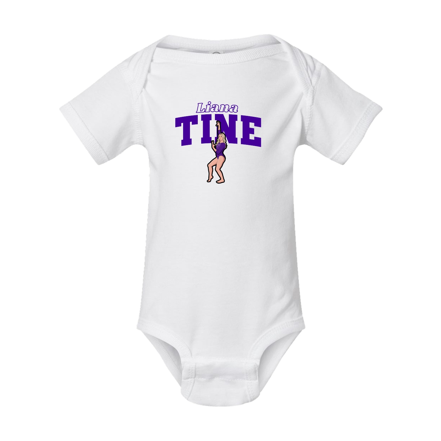 Baby Onesie — Name Arch in White